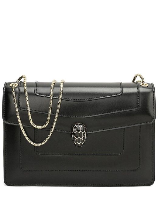 Tiffany & Fred Paris Black Fold-Over Smooth Leather Crossbody