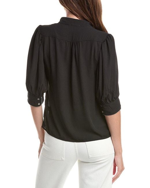 Cece Black Pearce Top