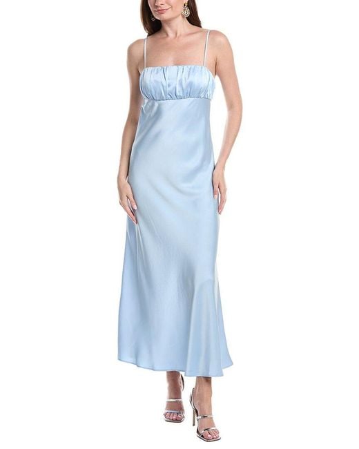 Laundry Blue By Shelli Segal Shirred Satin Slip Dress