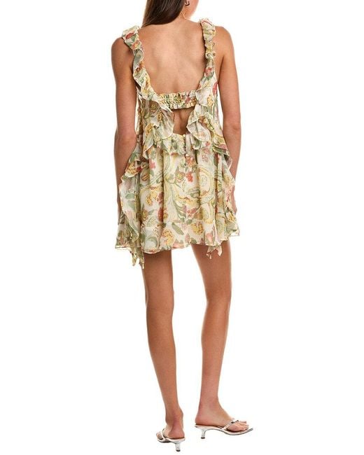Free People Yellow Bali Flora Mini Dress