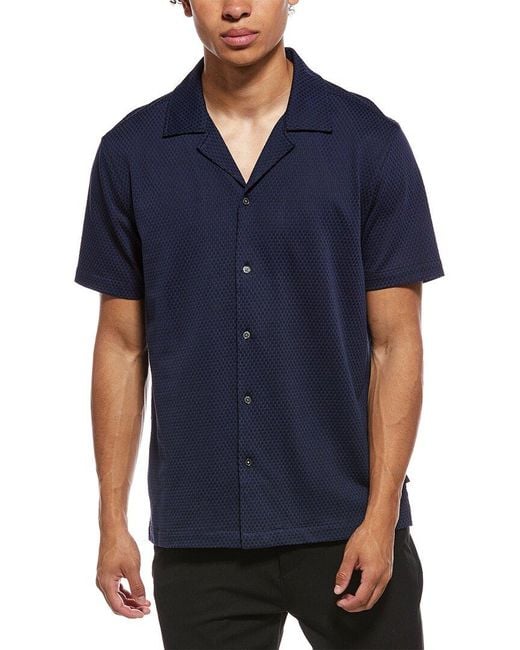 Ted Baker Blue Knit Camp Shirt for men