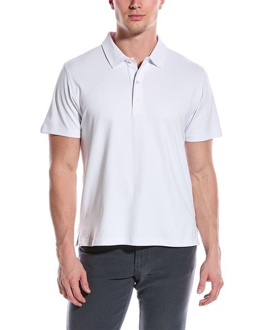 J.McLaughlin White Solid Fairhope Polo Shirt for men