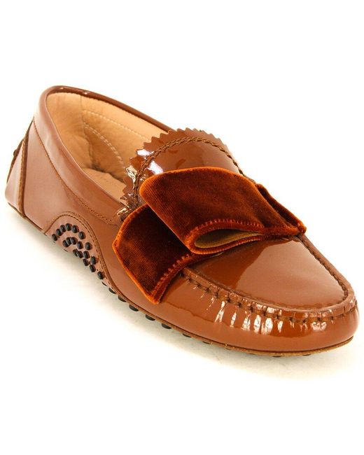 Tod's Brown Gommino Patent Moccasin
