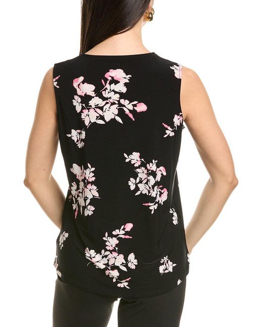 Anne Klein Black Pleat Front Shell