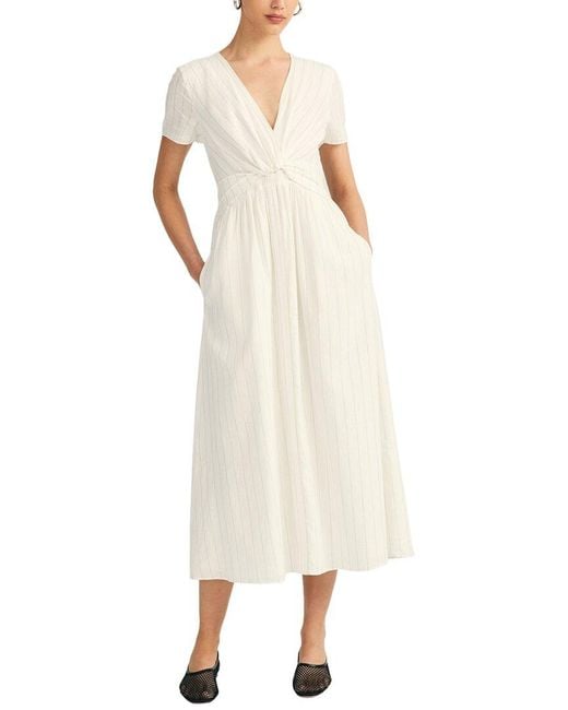 10 Crosby Derek Lam Natural Esmeray Linen-Blend Midi Dress