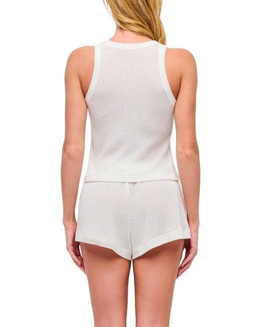 Cosabella White Armonia Sleeveless Crop Pajama Top