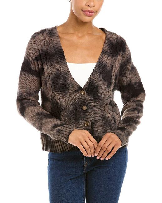 Autumn Cashmere Tie Dye Cable V-neck 