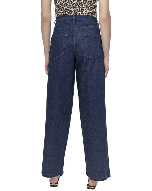 DKNY Blue High Rise Lexington Wide Leg Jean