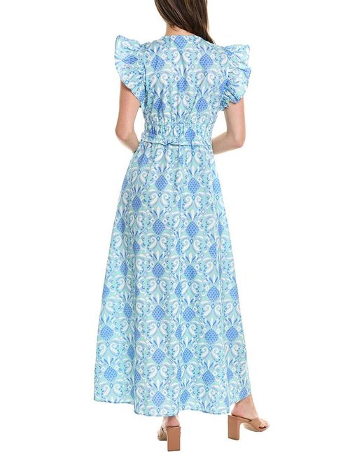 Sail To Sable Blue Cap Sleeve Maxi Dress