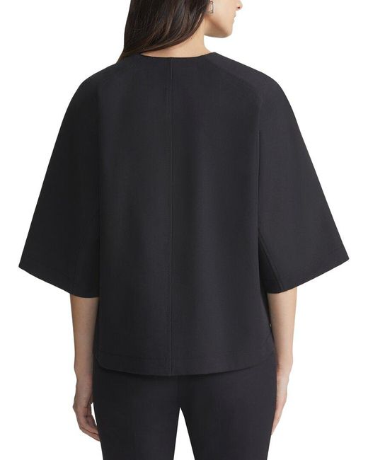 Lafayette 148 New York Black Three-Quarter Sleeve Top