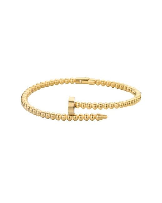 Adornia Metallic 18K Plated Stainless Steel Beaded Nail Cuff Bracelet