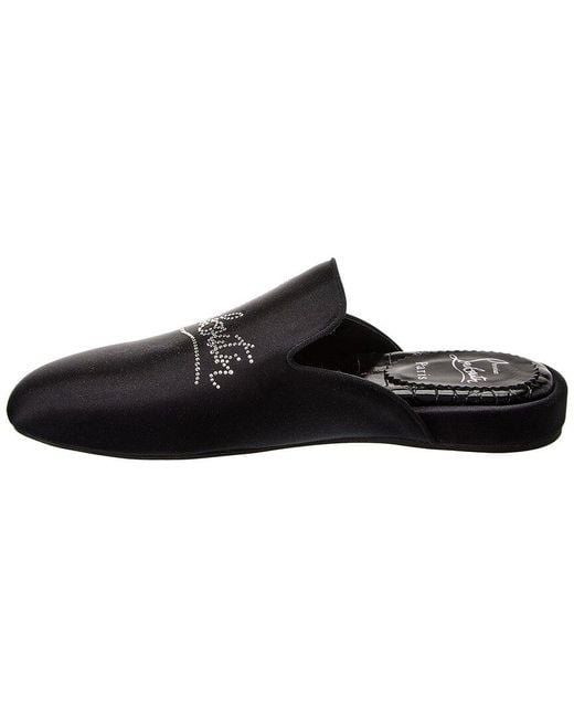 Christian Louboutin Black Coolito Strass Donna Satin Mule