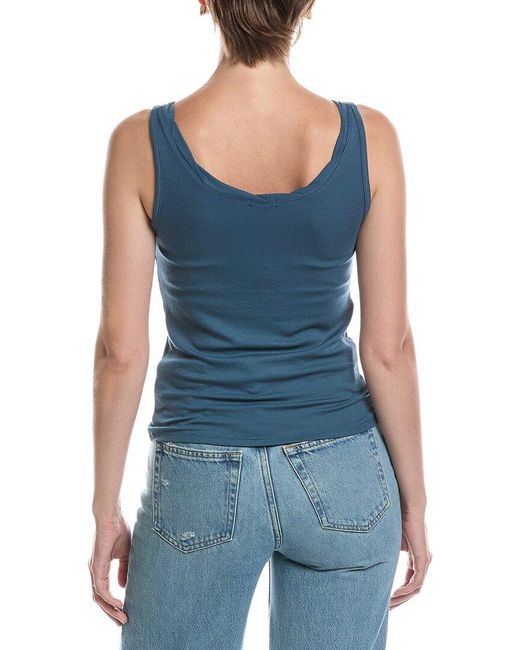 Splendid Blue Twist Neck Tank Top