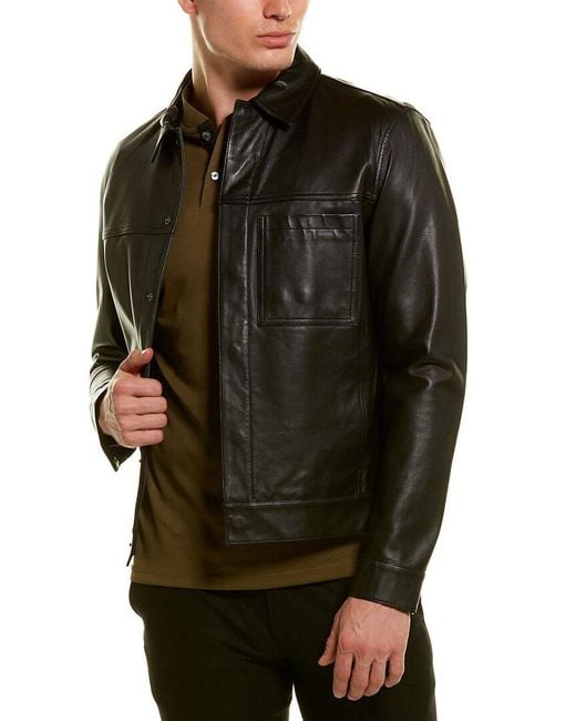 Theory Jamie Leather Jacket in Black for Men | Lyst