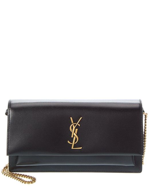 Saint Laurent Black Sunset Leather Clutch