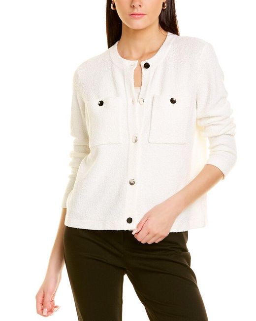 Anne Klein Cardigan Jacket in White Lyst