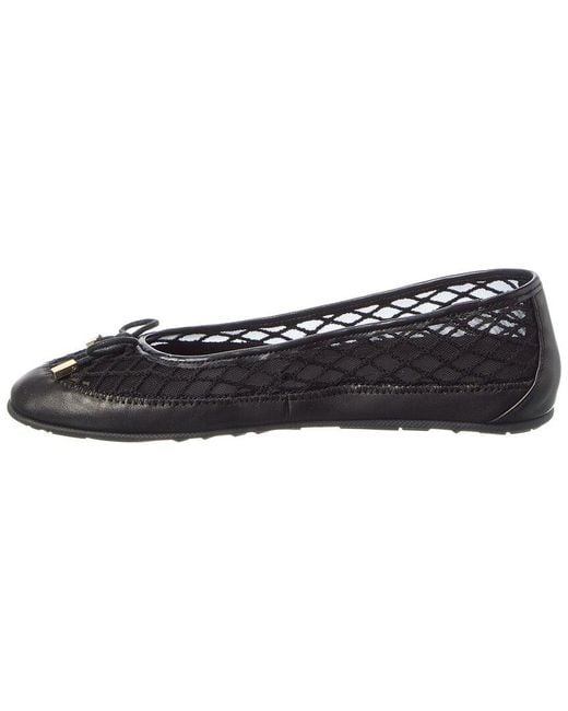 Aerosoles Black Palma Leather & Canvas Flat