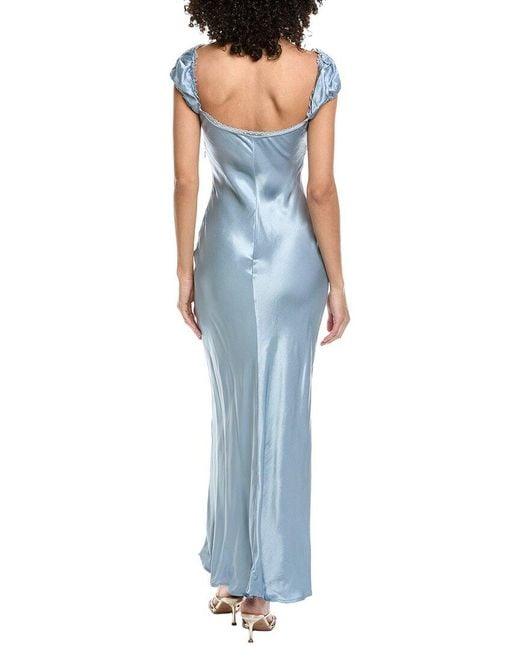 Bardot Blue Stasia Satin Maxi Dress