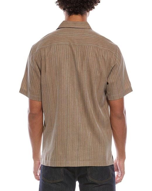 Tommy Bahama Brown Maui Border Silk Camp Shirt for men
