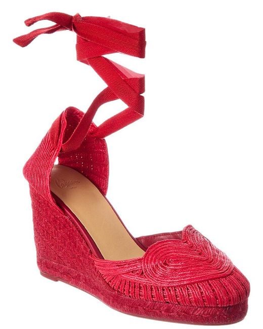 Castaner Red Cacia Wedge Sandal