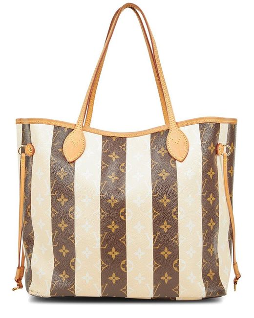 Louis Vuitton Natural Limited Edition Rayures Monogram Canvas Neverfull Mm (Authentic Pre-Owned)