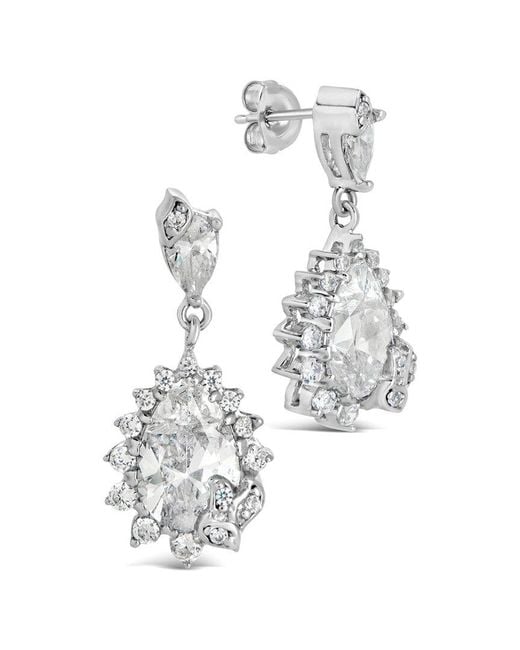 Sterling Forever White Cz Sienna Statement Stud Earrings