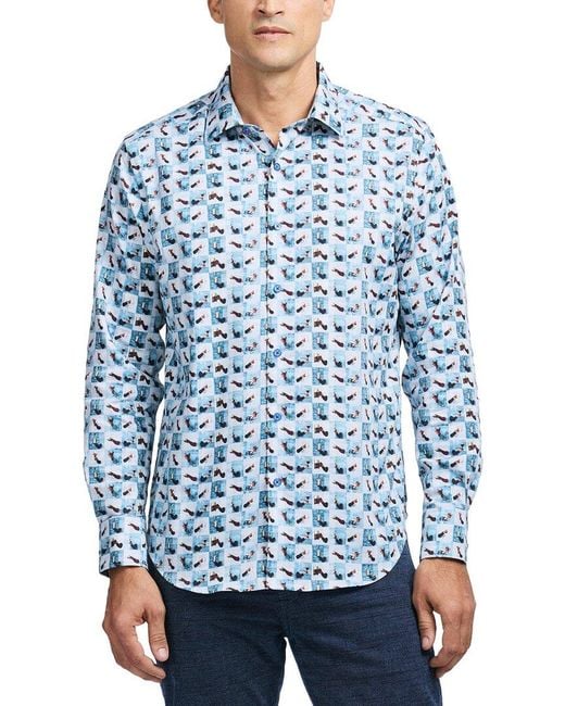 Robert Graham Blue Toasted Woven Shirt for men
