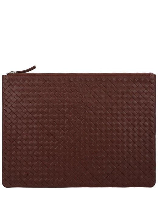 Dragon Diffusion Brown A4 Pochette Leather Pouch Bag