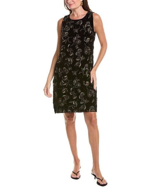 Johnny Was Green Tank Keyhole Silk-Blend Mini Dress