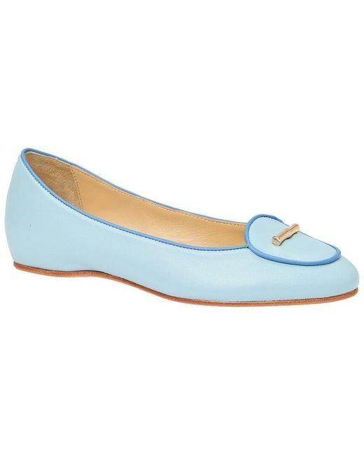 J.McLaughlin Blue Hollis Leather Flat