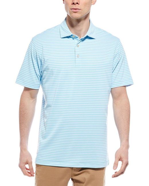 Peter Millar Blue Dellroy Performance Mesh Polo Shirt for men