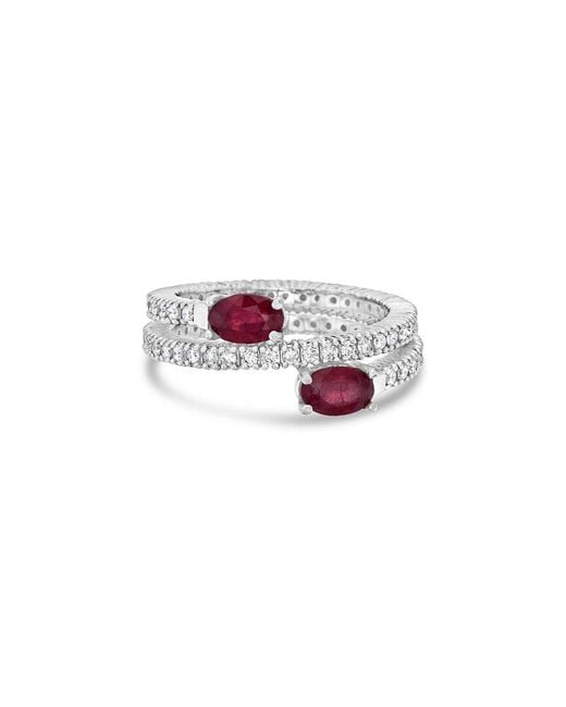 Forever Creations USA Inc. White Forever Creations 14k 2.40 Ct. Tw. Diamond & Ruby Flexible Wrap Ring
