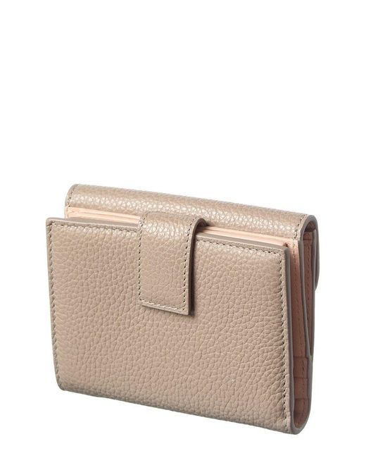 Ferragamo Gray Gancini Leather Card Holder