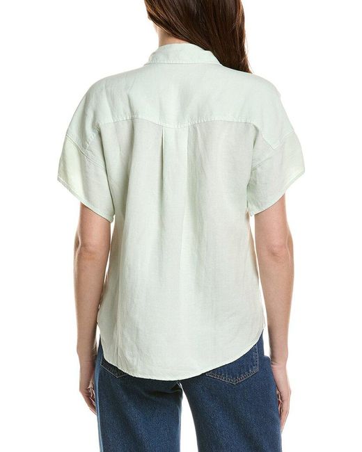 Bella Dahl Gray Linen-Blend Shirt
