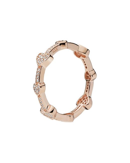 Pandora alluring hearts ring rose deals gold
