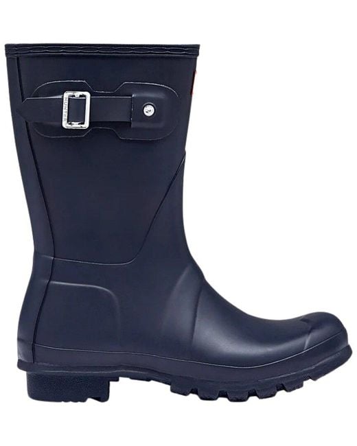 Hunter Blue Original Short Rubber Rain Boots