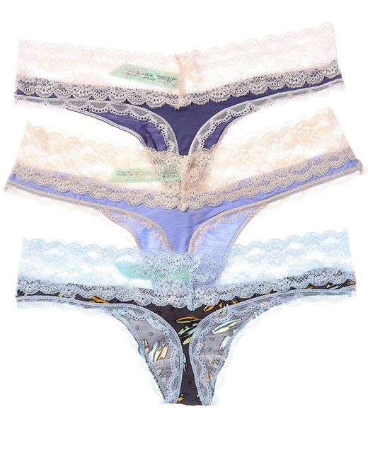 Honeydew Intimates Blue Set Of 3 Ahna Thong