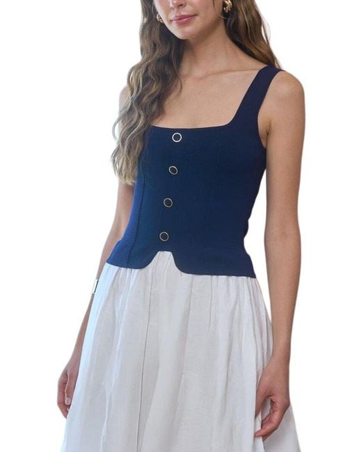 Moon River Blue Midi Dress