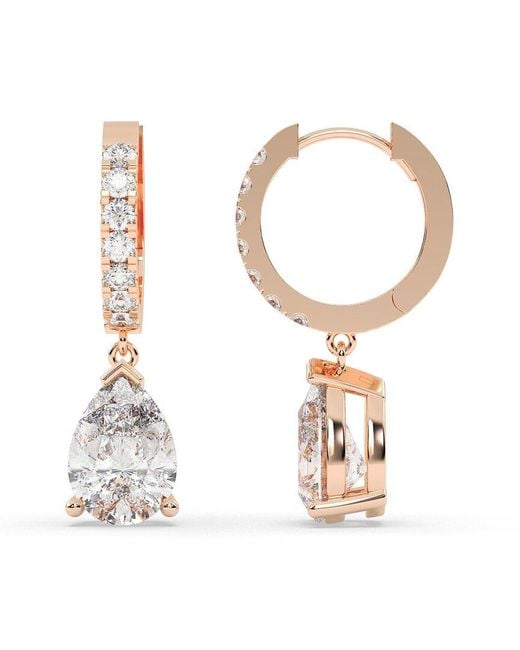 Lab Grown Diamonds White 14K Rose 2.20 Ct. Tw. Lab-Grown Diamond Earrings