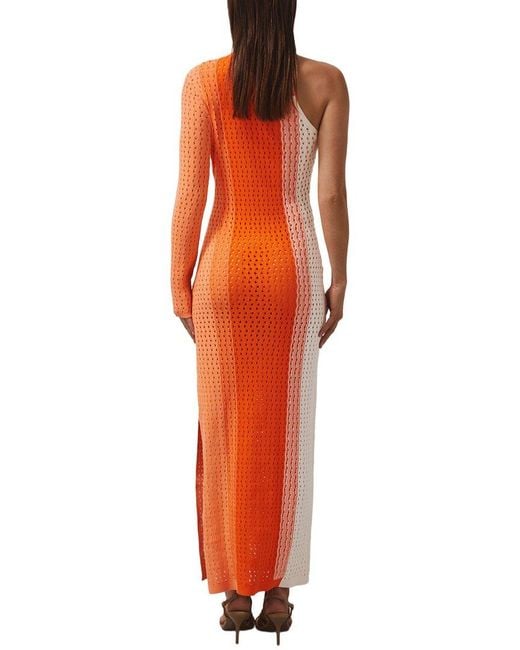 Reiss Red Rena One Sleeve Knitted Dress