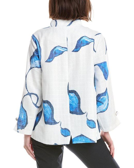 Lemon Grass Blue Stand Collar Jacket