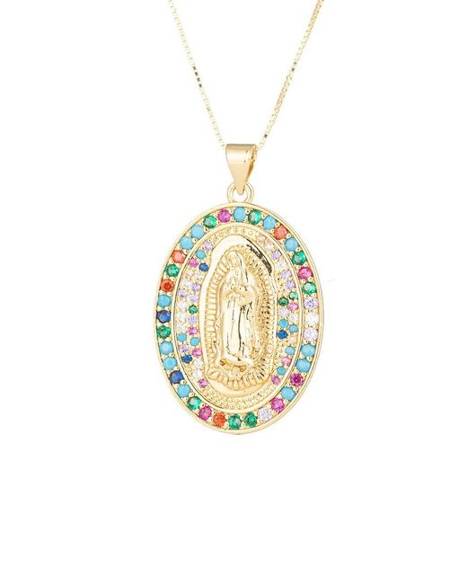 Eye Candy LA Metallic Luxe Collection Silver Cz Virgin Mary Necklace