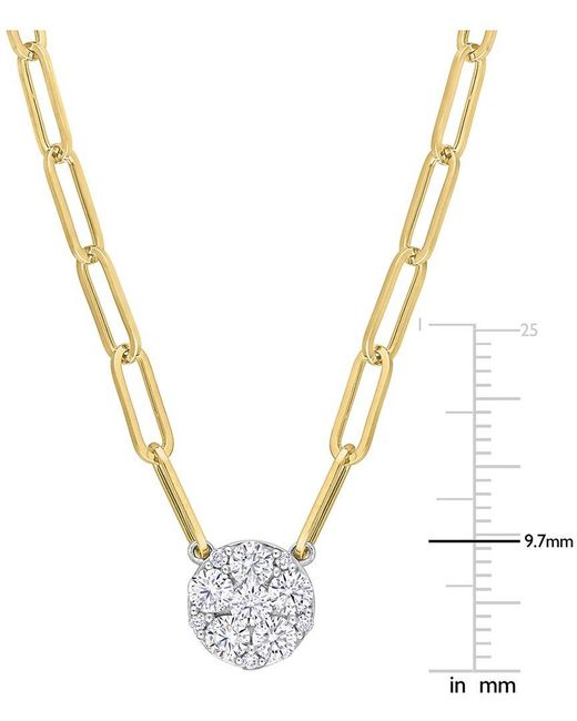 Rina Limor Metallic 14K 0.98 Ct. Tw. Diamond Cluster Necklace
