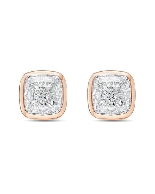 Diana M White Diana M. 14K Rose 4.00 Ct. Tw. Lab-Grown Diamond Stud Earrings