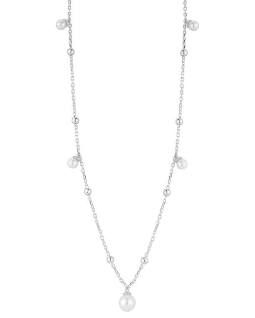 Sphera Milano White 4-6Mm Pearl Charm Necklace