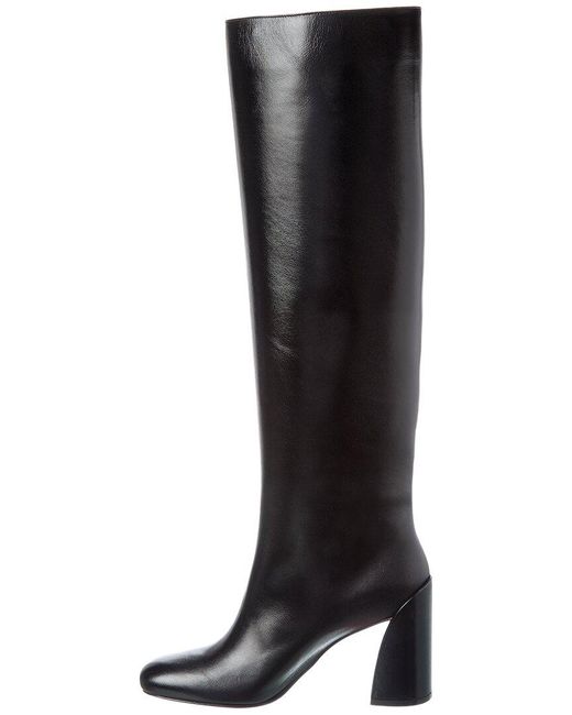 Christian Louboutin Black Janitta 85 Leather Knee-High Boot