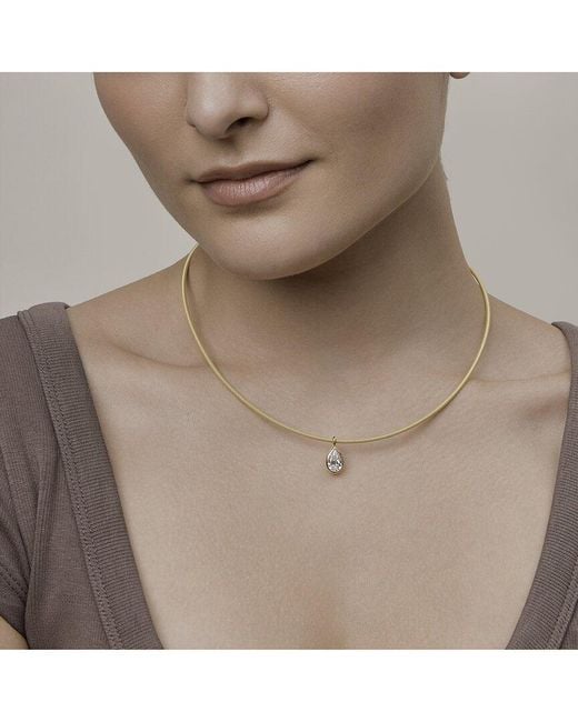 Lab Grown Diamonds Metallic 18K Vermeil 0.99 Ct. Tw. Lab-Grown Diamond Omega Pendant Necklace