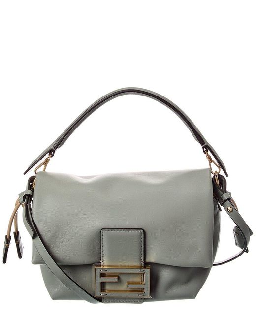 Fendi Metallic Mamma Baguette Small Leather Shoulder Bag