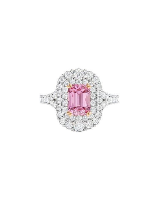 Lab Grown Diamonds Pink 14K 2.00 Ct. Tw. Lab-Grown Diamond Halo Engagement Ring