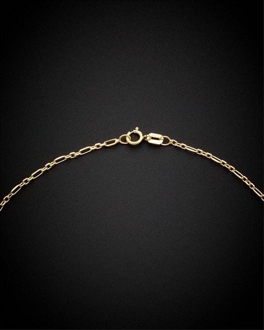 Italian Gold Black 14k Figaro Forzantina Necklace
